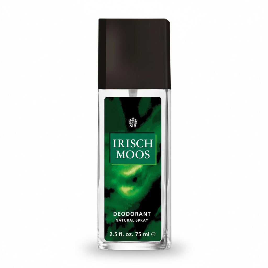 Bonherre mağazasından Sir Irisch Moos Deodorant Natural Spray, yeşil notalar, biberiye ve meşe yosunu içerikli 75 ml erkek deodorantı.