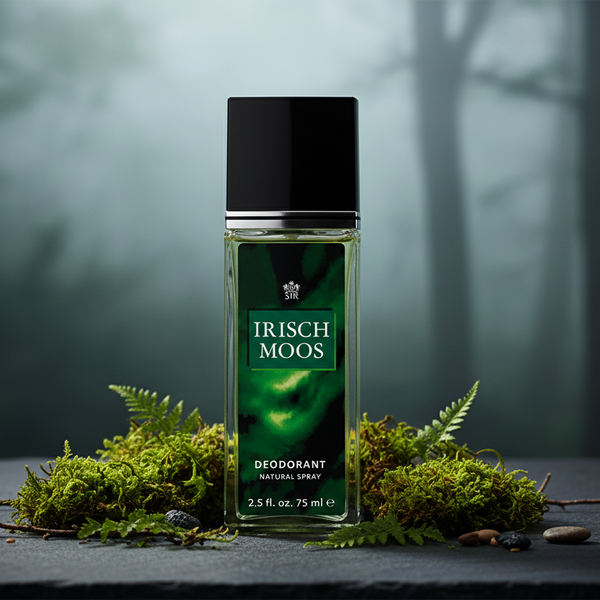 Bonherre mağazasından Sir Irisch Moos Deodorant Natural Spray, yeşil notalar, biberiye ve meşe yosunu içerikli 75 ml erkek deodorantı.