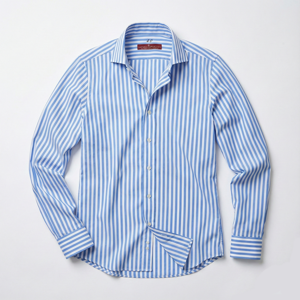 Голубая белая рубашка в полоску Riviera Di Perla 