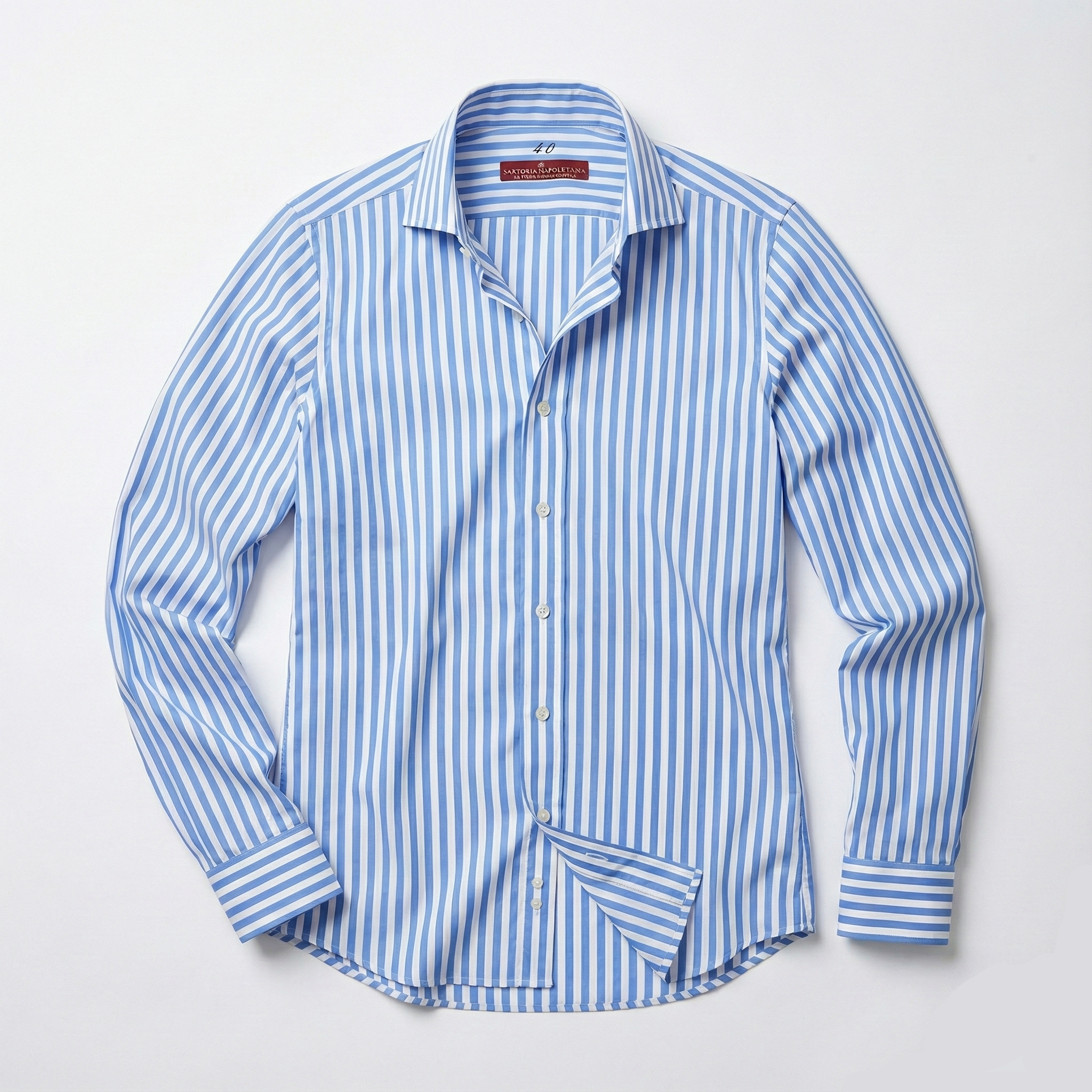 Голубая белая рубашка в полоску Riviera Di Perla 