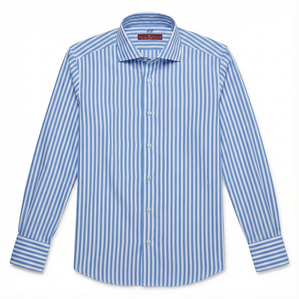 Голубая белая рубашка в полоску Riviera Di Perla 