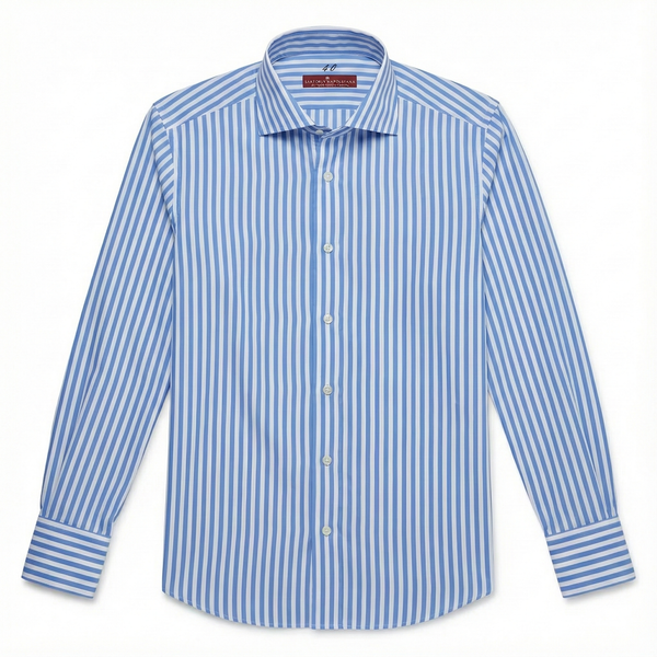 Riviera Di Perla Çizgili Gömlek - Açık Mavi ve Beyaz