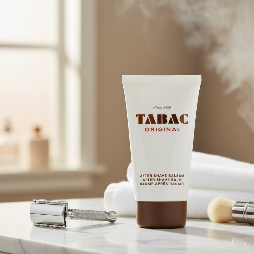 Bonherre mağazasından Tabac Original, sandal ağacı ve papatya özlü 75 ml yatıştırıcı tıraş sonrası bakım balmı.