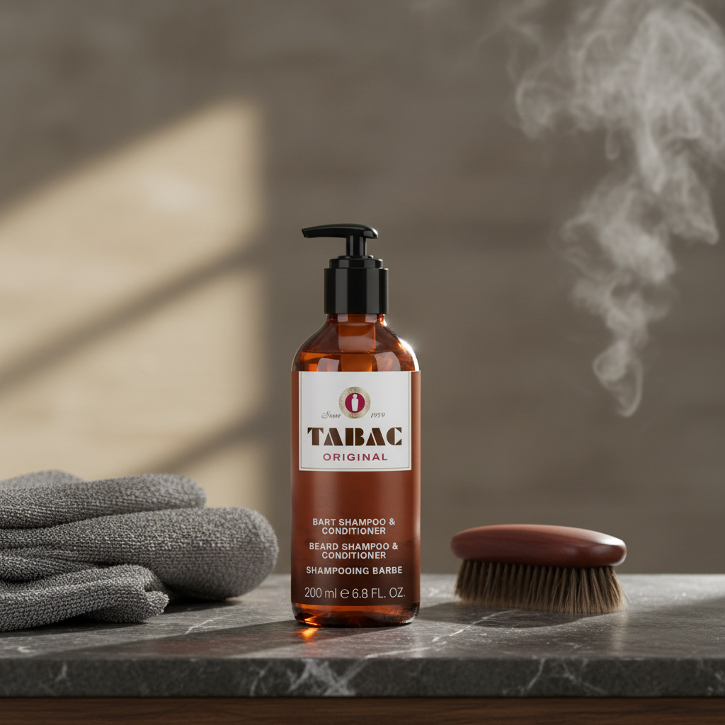 Bonherre mağazasından Tabac Original, sakalları yumuşatan ve temizleyen 200 ml lüks sakal şampuanı ve kremi.
