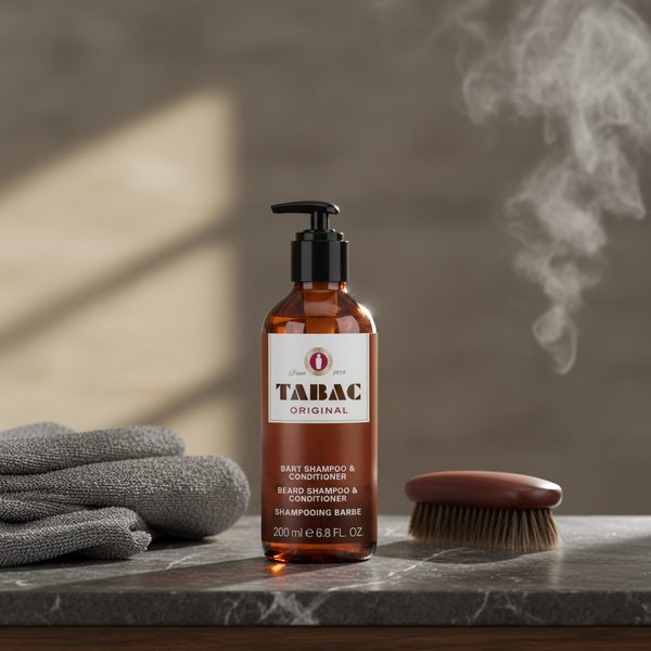 Bonherre mağazasından Tabac Original, sakalları yumuşatan ve temizleyen 200 ml lüks sakal şampuanı ve kremi.