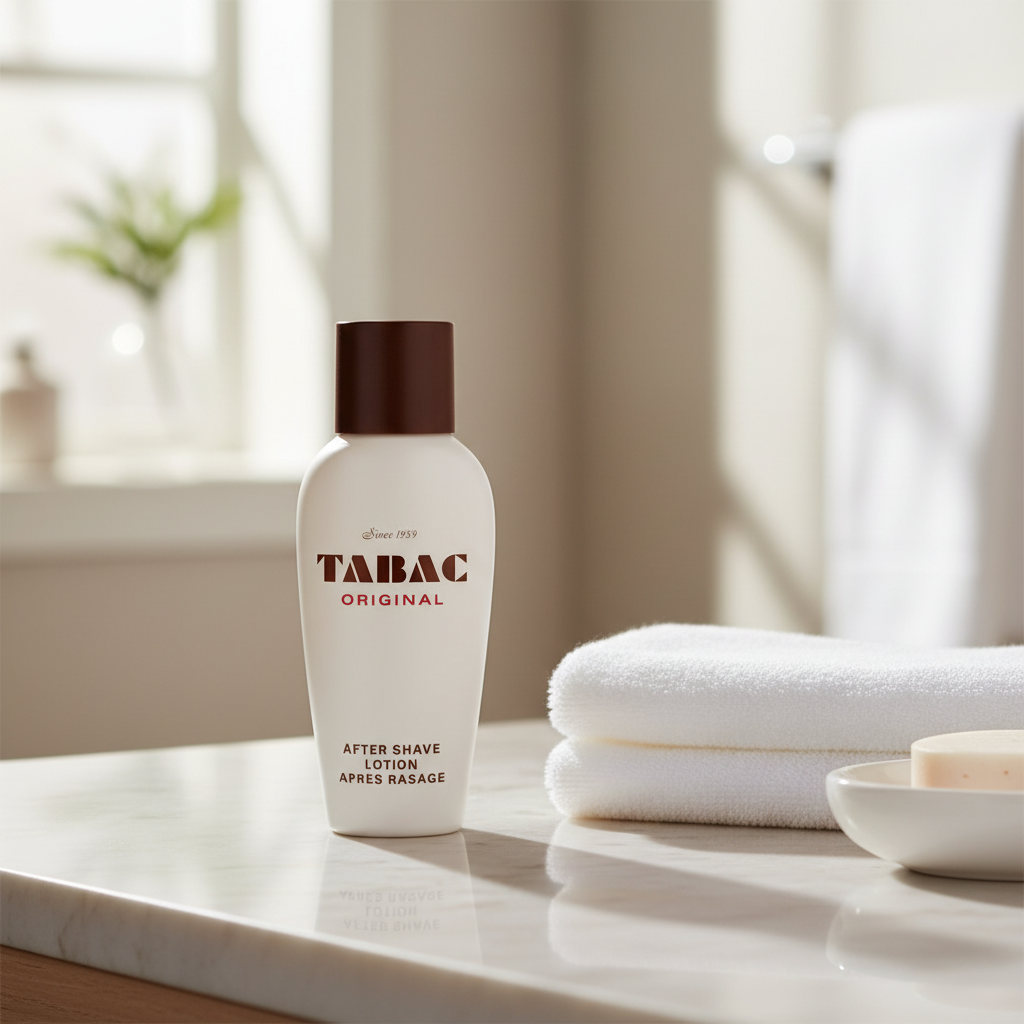 Bonherre mağazasından Tabac Original, sandal ağacı ve tütün notalarına sahip 150 ml büyük boy tıraş sonrası losyon.
