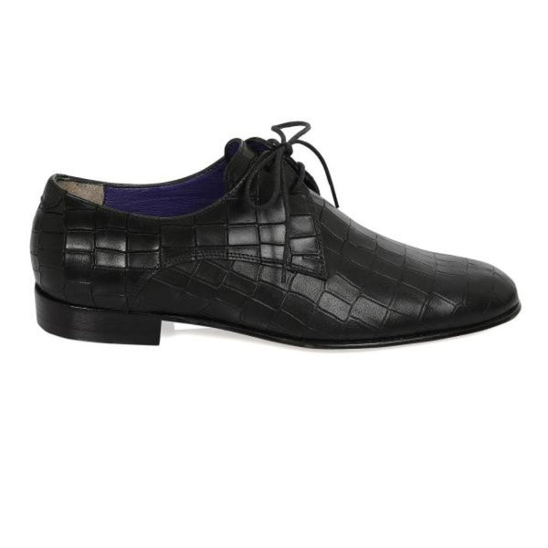 Henri Derby Shoes - Deri Baskılı