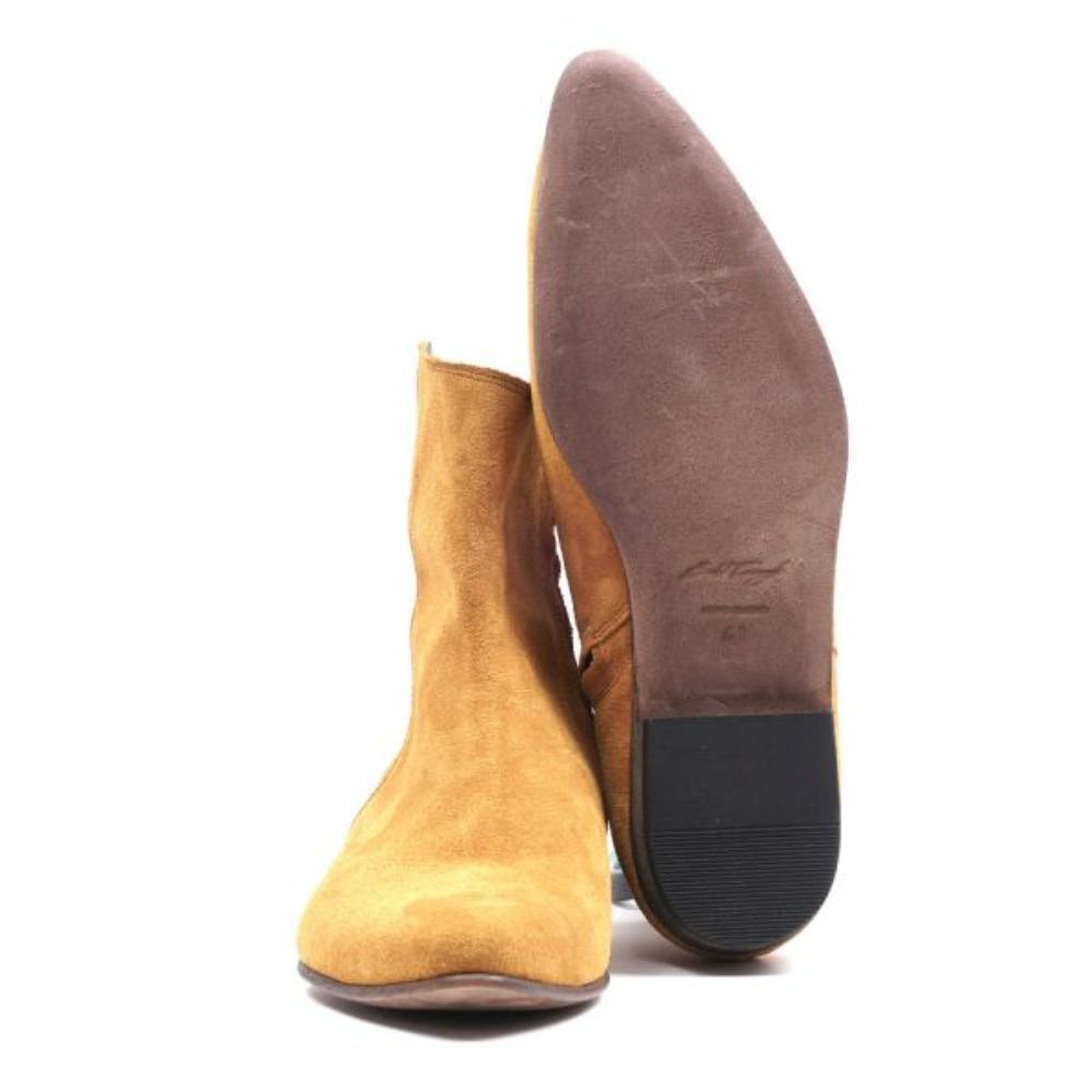 Neil Stacked Heel Bot - Süet Taba - Bonherre