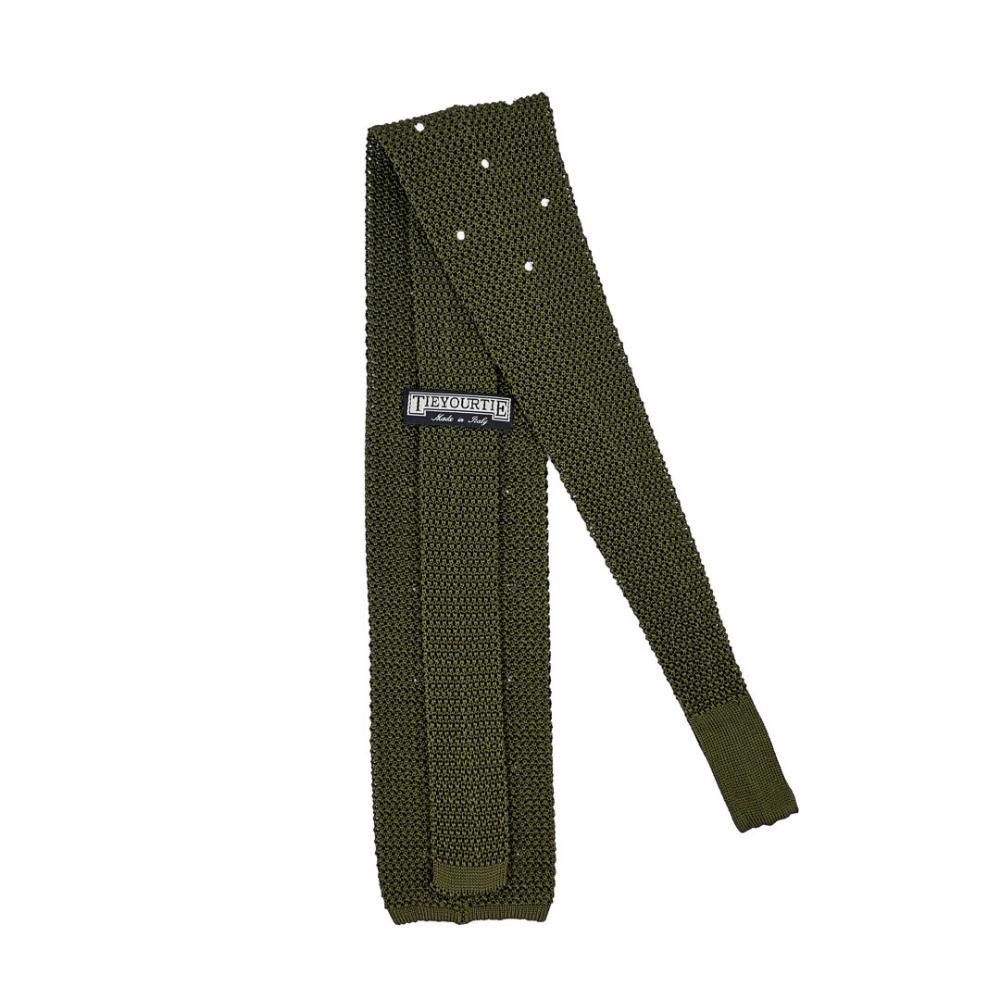 Pois Örme İpek Kravat - Yeşil - Bonherre