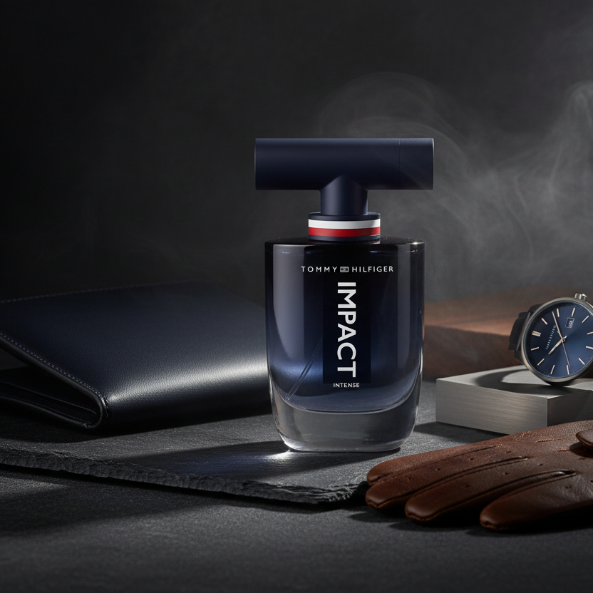 Bonherre mağazasından Tommy Hilfiger Impact Intense EDP, kırmızı elma, kestane ve sedir ağacı notalı lüks erkek parfümü.
