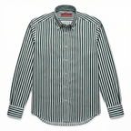 Riviera Di Perla Çizgili Beyaz Gömlek - Koyu Yeşil