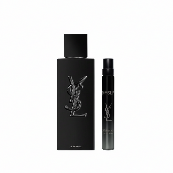 Bonherre mağazasından Yves Saint Laurent MYSLF Le Parfum 60 ml ve 10 ml EDP seyahat boyu içeren lüks erkek parfüm seti.