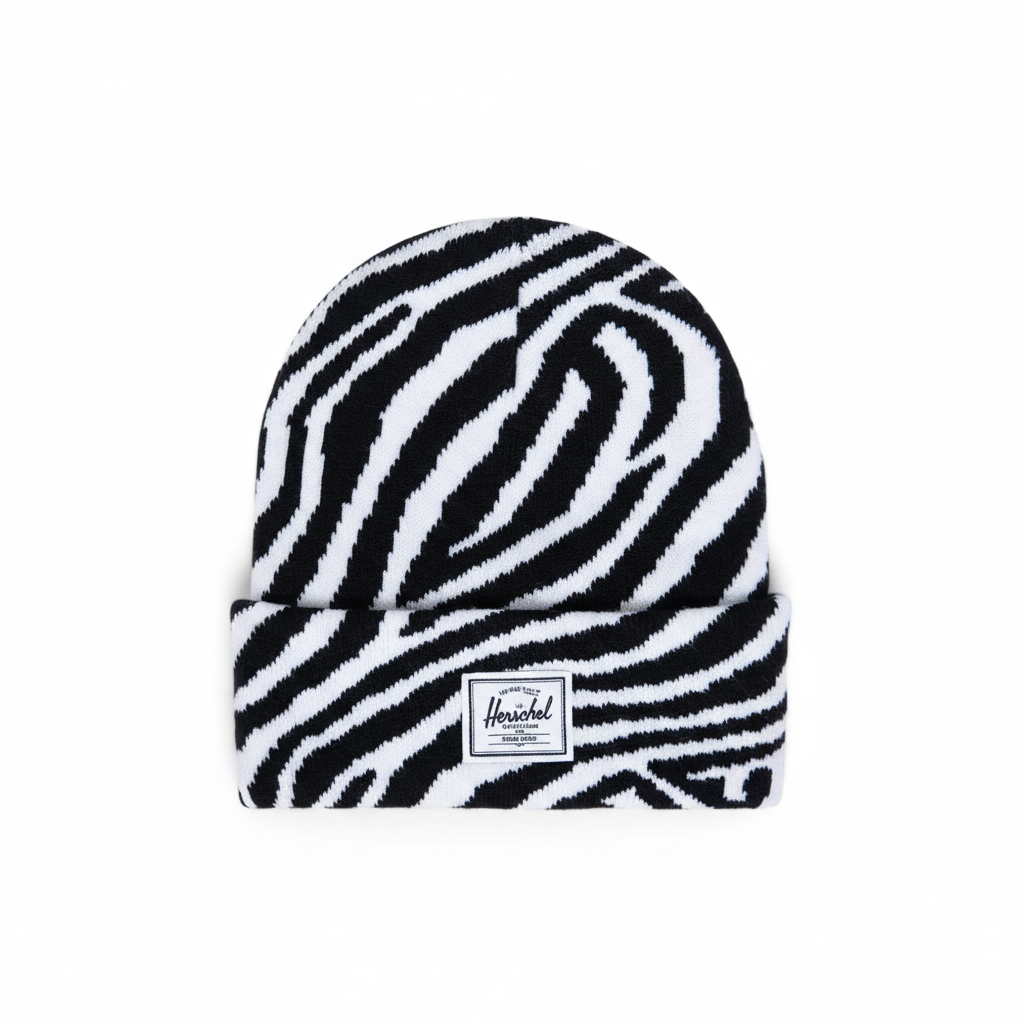 Bonherre mağazasından Herschel Zebra Bere, eşsiz desenli lüks erkek bere.