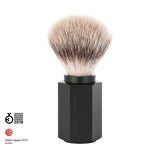 Hexagon Tıraş Fırçası - Silvertip Fibre - Siyah - Bonherre