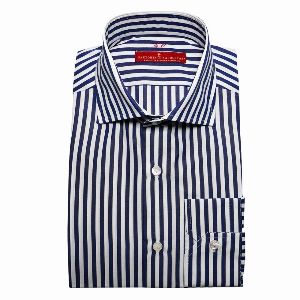 Riviera Di Perla Lacivert Beyaz Gömlek - Bonherre