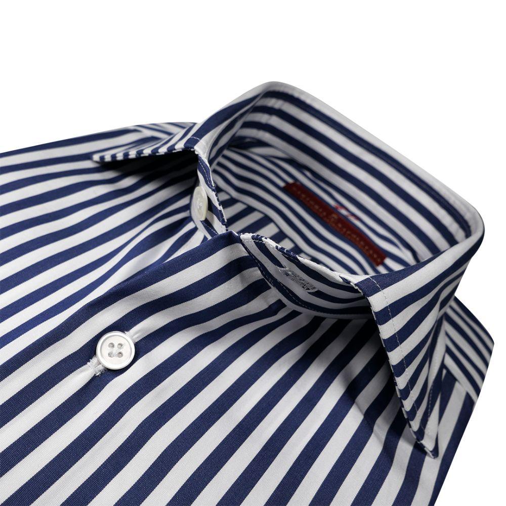 Riviera Di Perla Lacivert Beyaz Gömlek - Bonherre