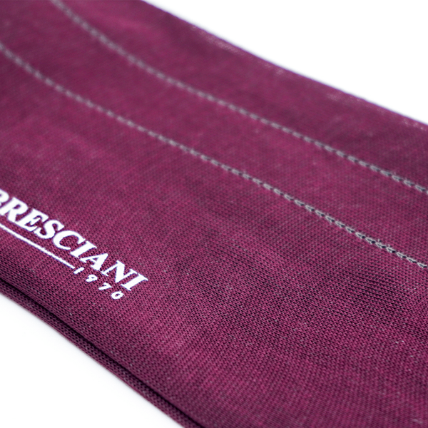 Diz Altı Çorap - Organik Mısır Pamuğu - Bordo / Gri Çizgili