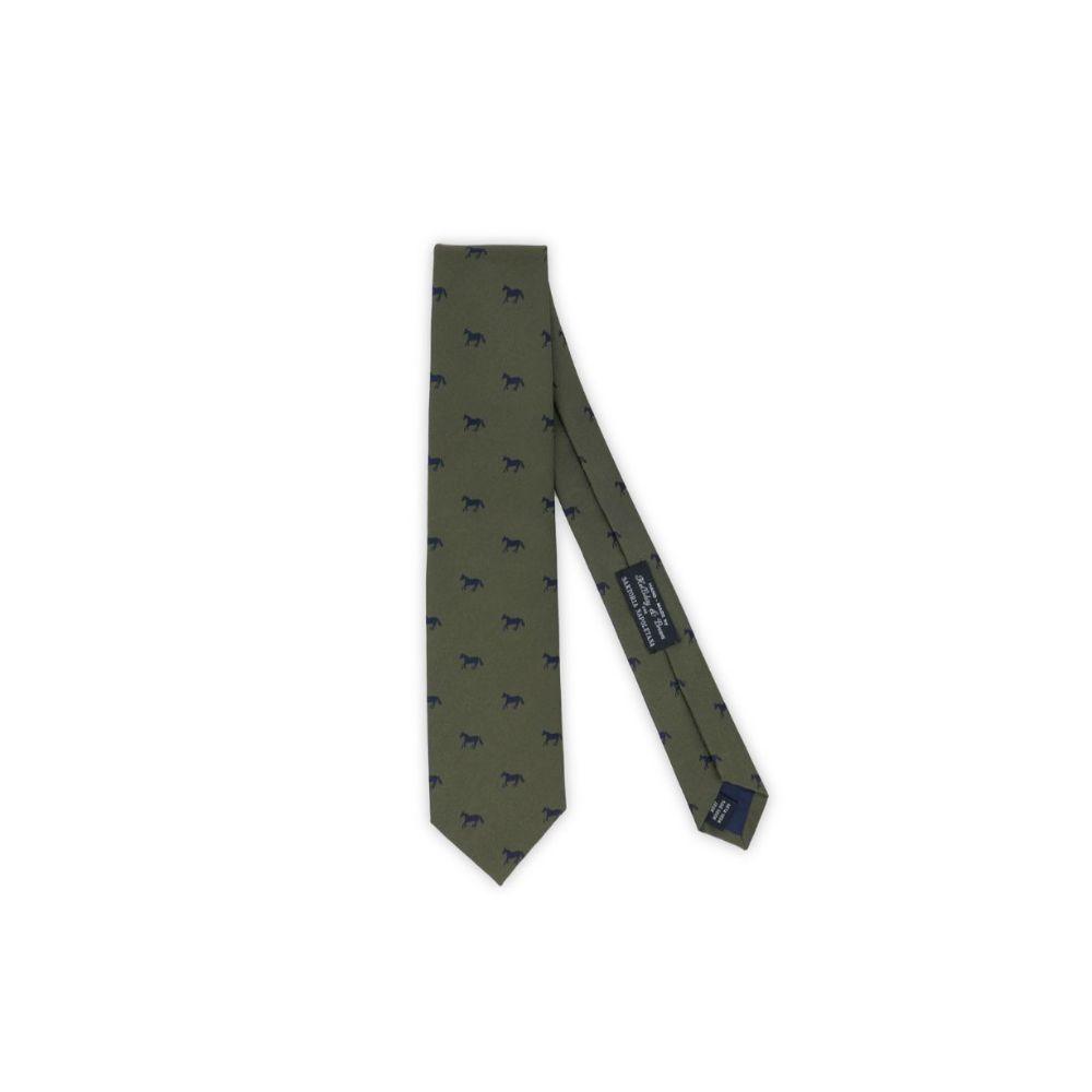 Holliday & Brown Kraliyet Atlarına Özel İpek Kravat - Haki Yeşil - Bonherre