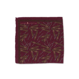 Yumuşak Yün Baskılı Cep Mendili - Bordo