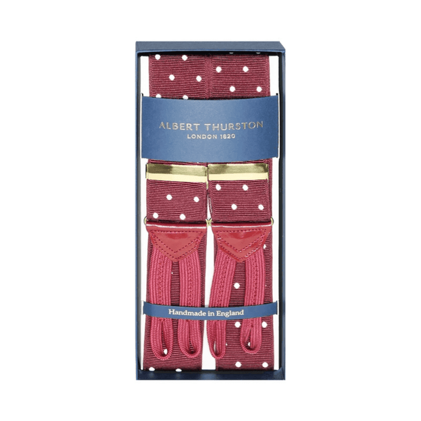 Pantolon Askısı - Bordo ve Fildişi Noktalı - Bonherre