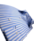 Riviera Di Perla Açık Mavi Çizgili Beyaz Gömlek - Bonherre