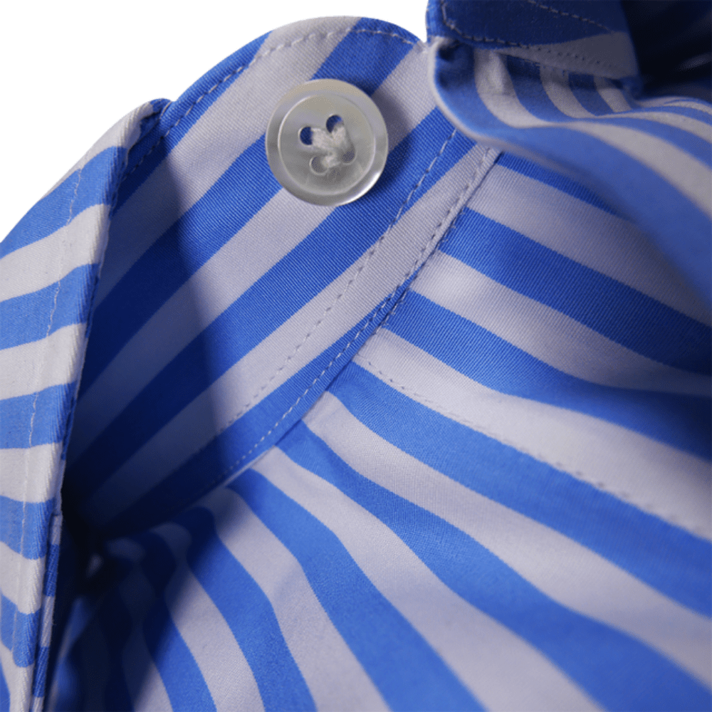 Riviera Di Perla Açık Mavi Çizgili Beyaz Gömlek - Bonherre