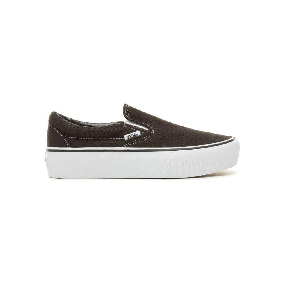 Classic Slip-On Platform Kadın Siyah Sneaker - Bonherre