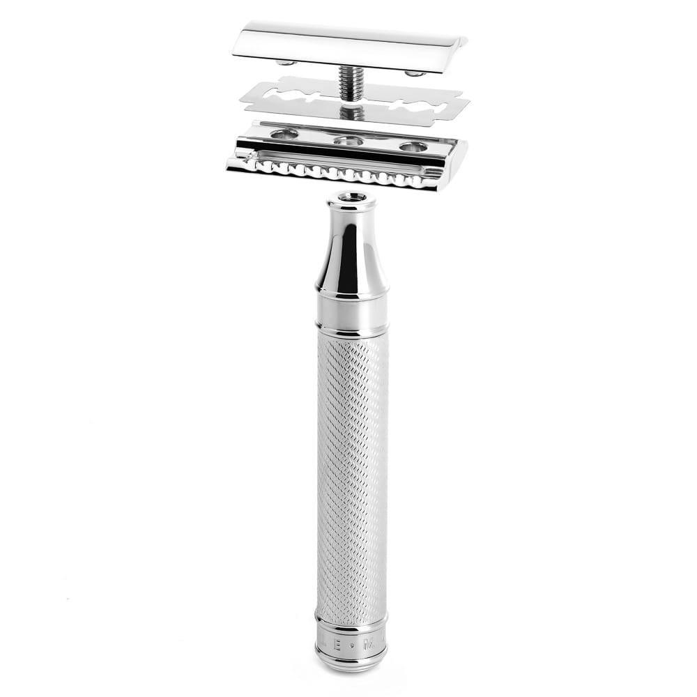 Mühle R89 Grande üç parçalı klasik tıraş makinesi yapısı