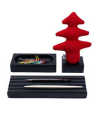 Kayigo Woody Siyah Üçlü Ofis Seti - Kırmızı Çam - Bonherre