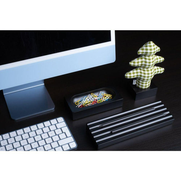 Kayigo Woody Siyah Üçlü Ofis Seti - Pötikareli Çam - Bonherre