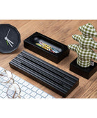 Kayigo Woody Siyah Üçlü Ofis Seti - Pötikareli Çam - Bonherre