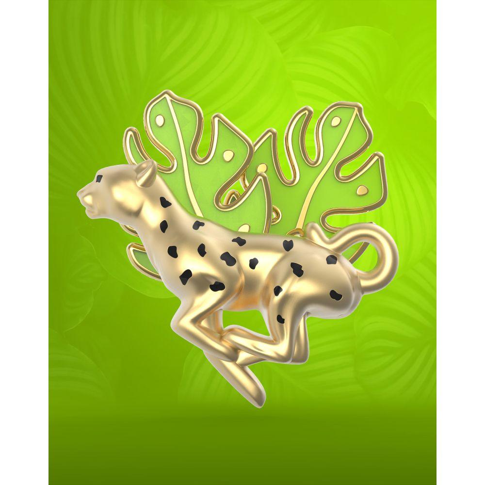 Leopar & Tropikal Yaprak Broş Seti - Bonherre