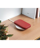 Powersound Deri Kablosuz  Şarj Cihazı ve Bluetooth Hoparlör Kırmızı - Bonherre