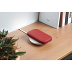 Powersound Deri Kablosuz  Şarj Cihazı ve Bluetooth Hoparlör Kırmızı - Bonherre