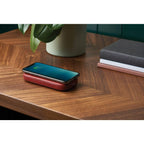 Powersound Deri Kablosuz  Şarj Cihazı ve Bluetooth Hoparlör Kırmızı - Bonherre