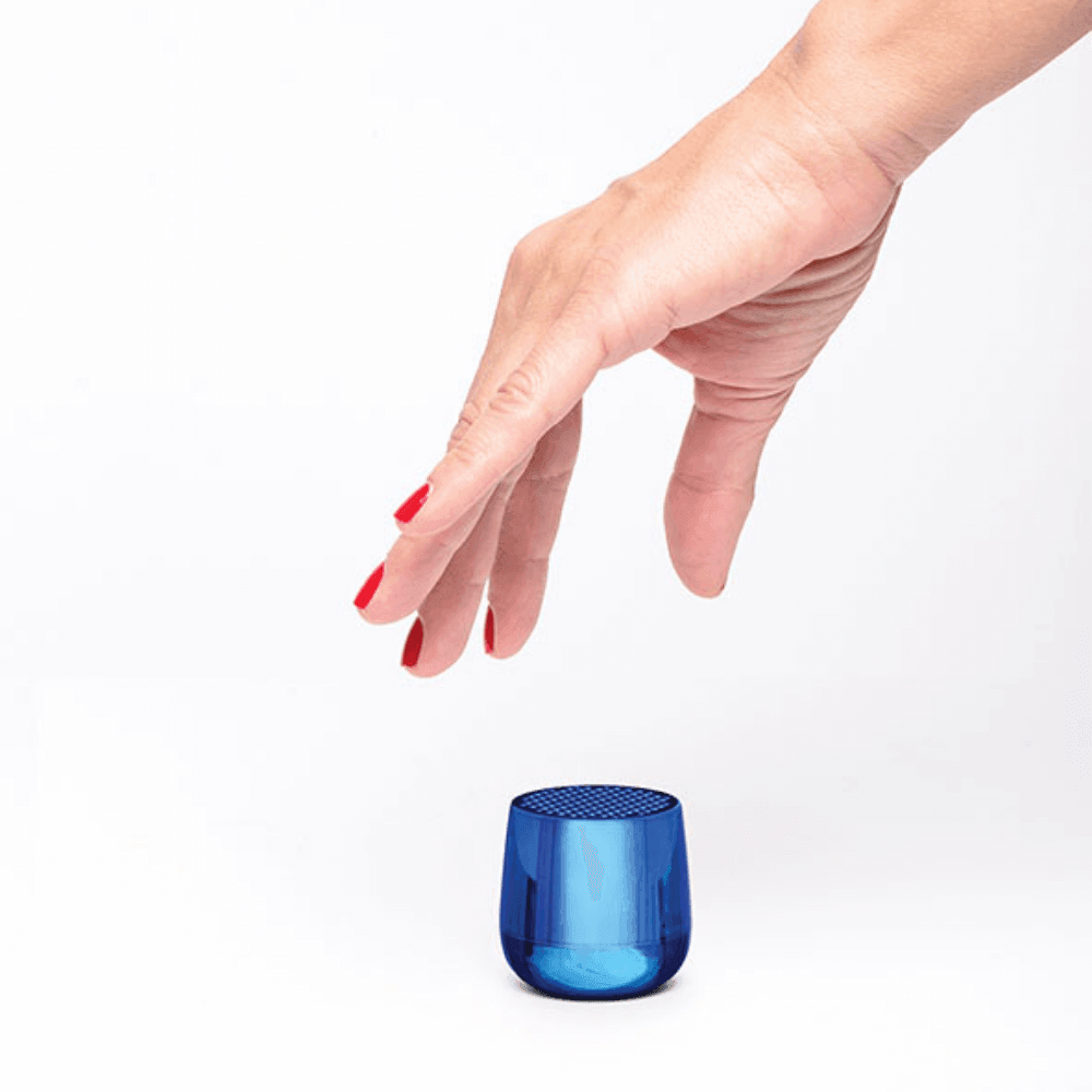 Mino+ Chrome Bluetooth Hoparlör - Metalik Mavi - Bonherre