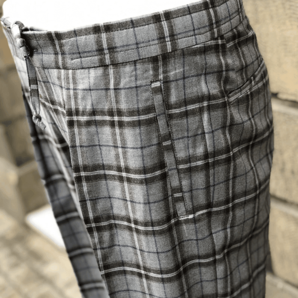 Jogging In Brera Kareli Beli Lastikli Pantolon - Bonherre