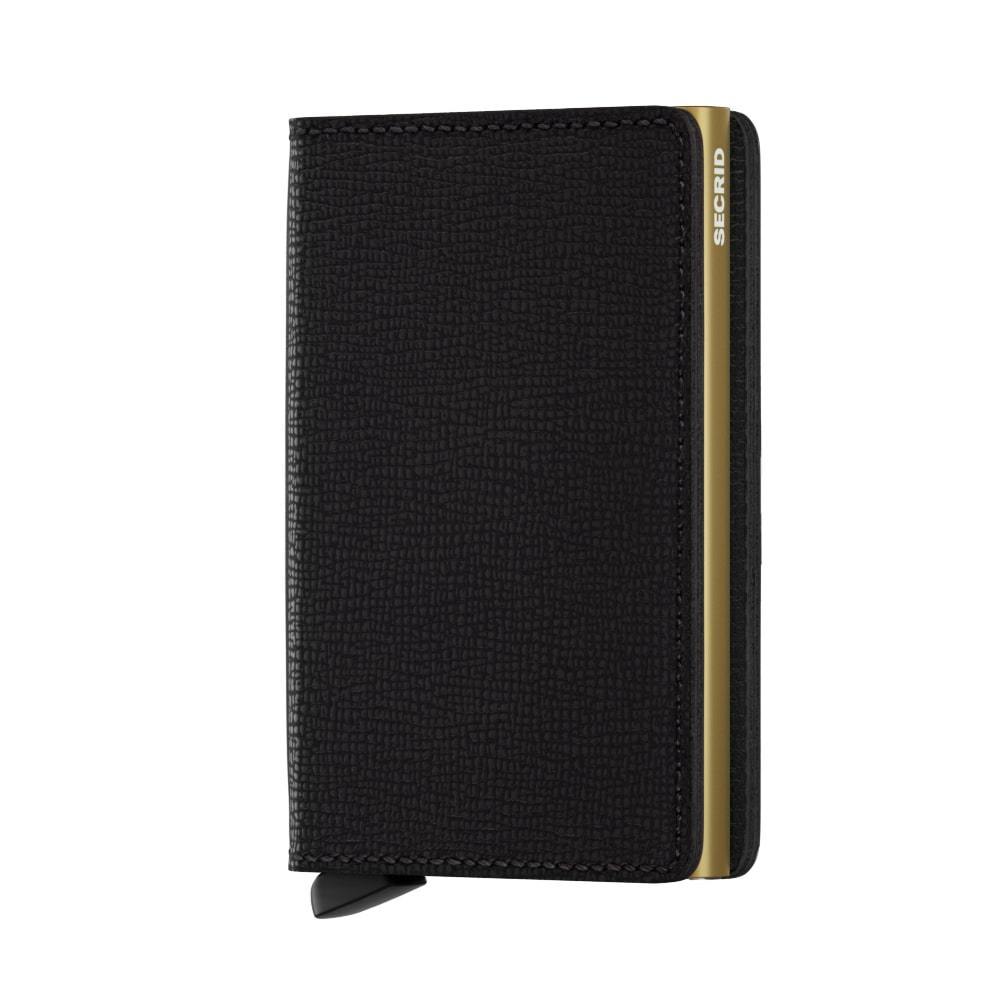Slimwallet Crisple Siyah/Altın Cüzdan - Bonherre