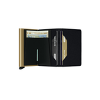 Slimwallet Crisple Siyah/Altın Cüzdan - Bonherre