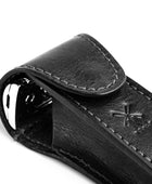 Jiletli tıraş makinesi için deri seyahat çantası - siyah - Bonherre